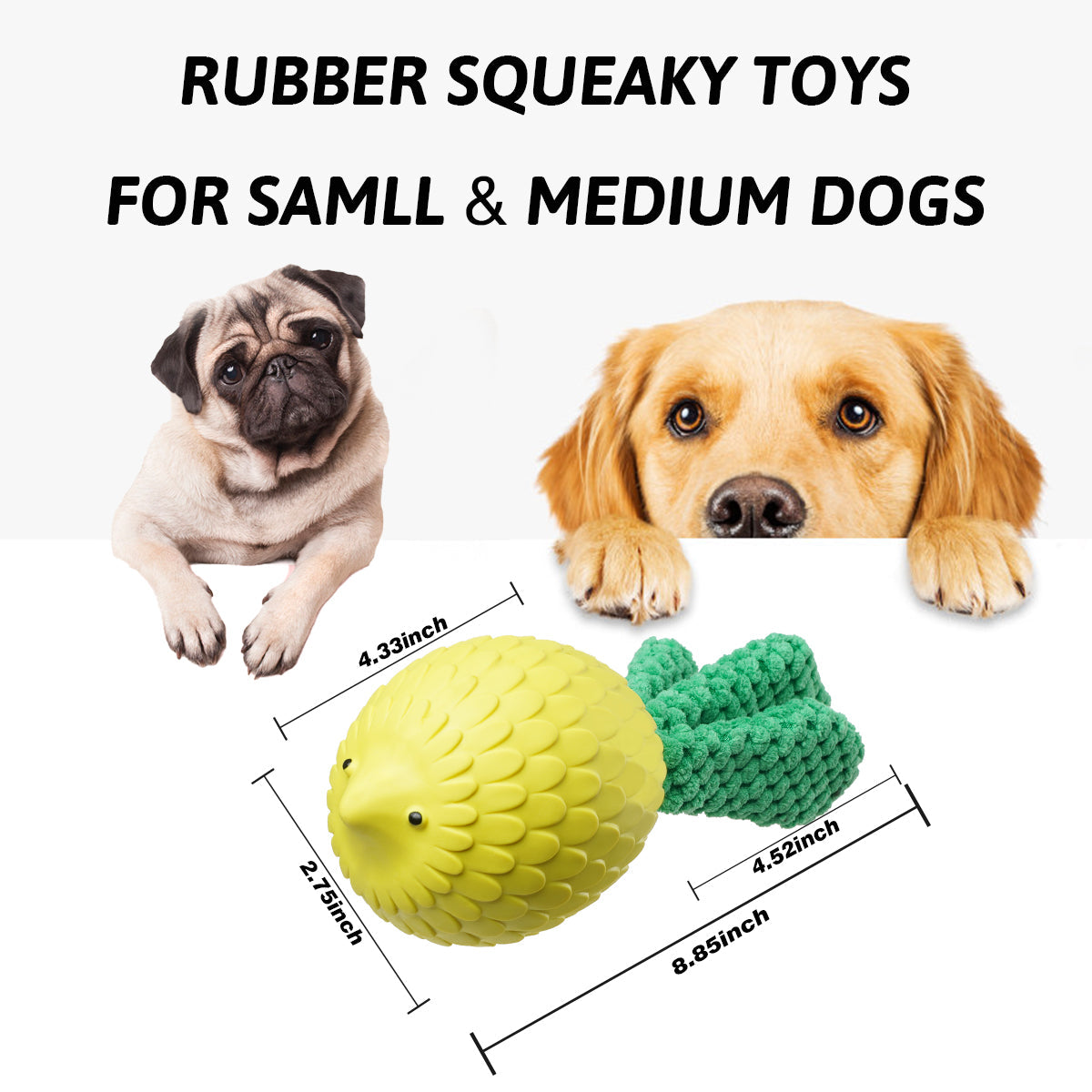 Beniqu Durable Rubber Bird Squeaky Chew Toy for Medium Large Dog