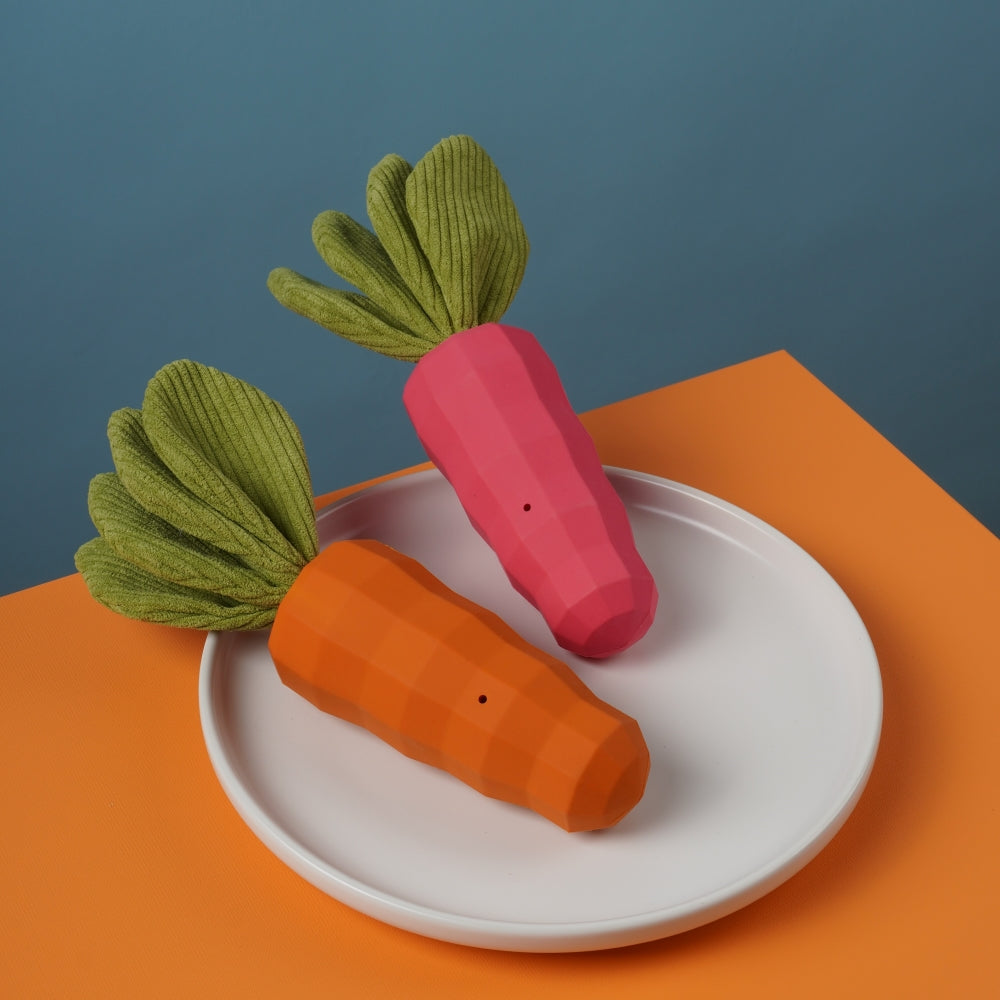 Beniqu Natural Rubber Carrot Dog Chew Toy for Medium Large Breed