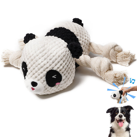 Beniqu Waterproof Teething Panda Dog Plush Squeaky Toys