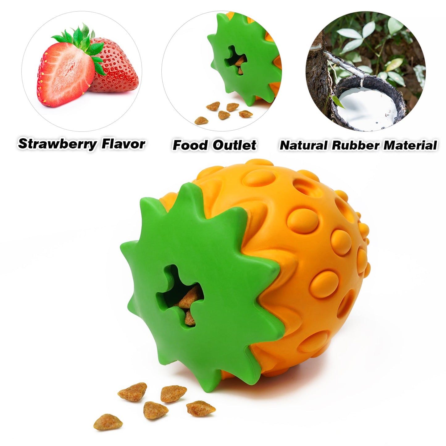 Beniqu 100% Safe Natural Rubber Dog Leaky Food Chew Toy