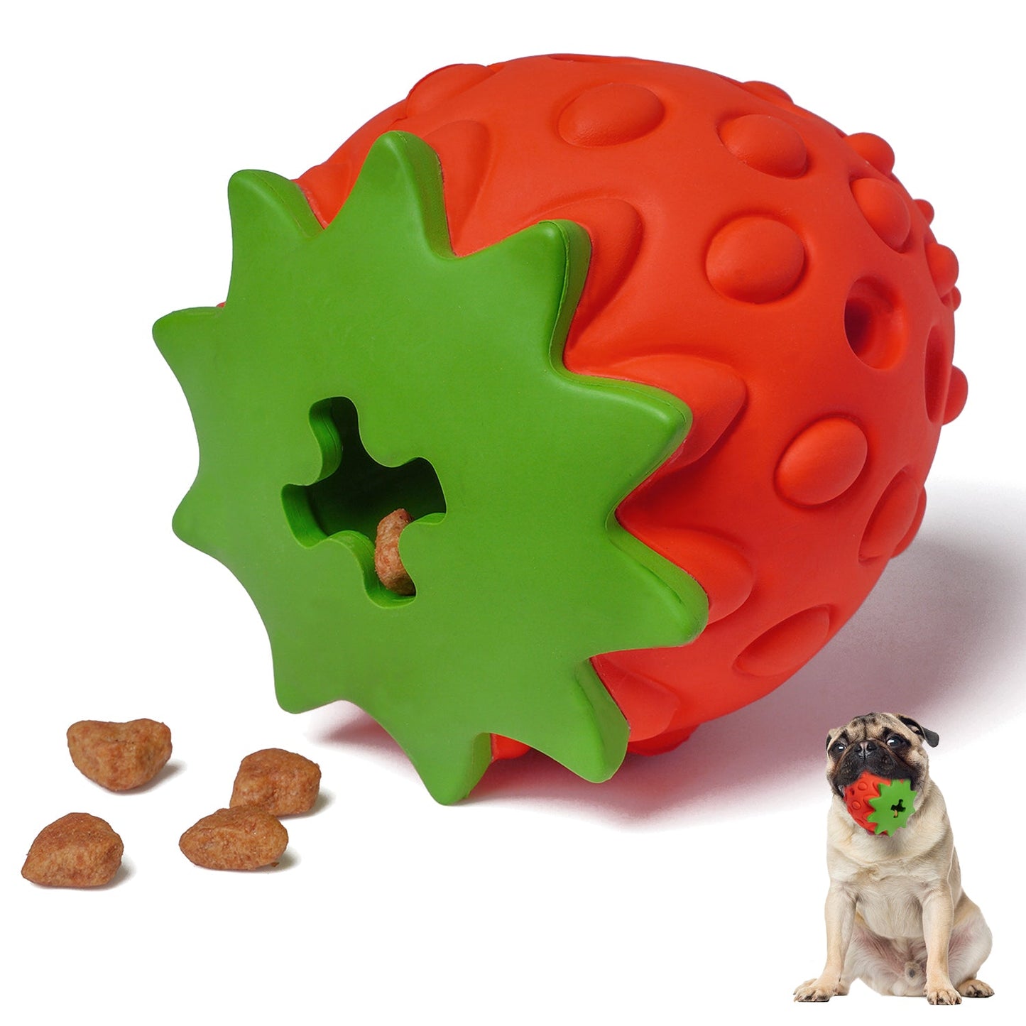 Beniqu 100% Safe Natural Rubber Dog Leaky Food Chew Toy